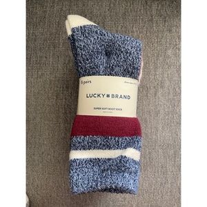 Lucky Brand Super Soft Boot Socks 6 pairs. Assorted Colors.